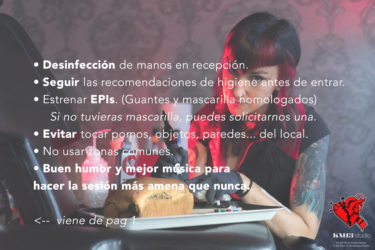 Normas covid-19 Ruth Cuervilu Tattoo – KM13 Studio